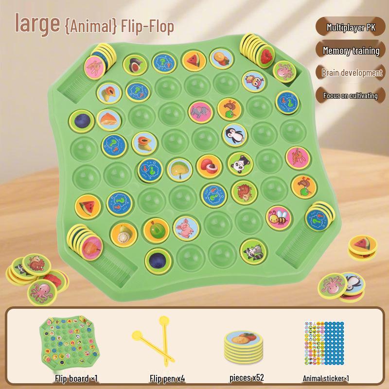 Children s Two-Player Flip-and-Find Battle Chess: Educational Toy for Observation and Concentration Training