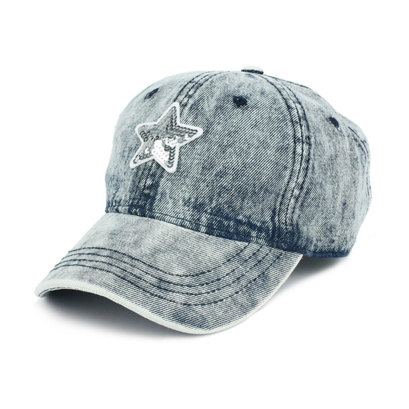 

Винтажная бейсбольная кепка для мужчин и женщин, регулируемая хлопковая шапка для занятий спортом на открытом воздухе, горная шапка для кемпинга, шляпа со звездами и блестками светло-синий