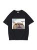 Wounisex Fashion Casual Short Sleeve T-Shirt Funny Pathetic Cat Meme Graphic T Shirts Unisex Summer O-Neck Oversized Tees Sport Top