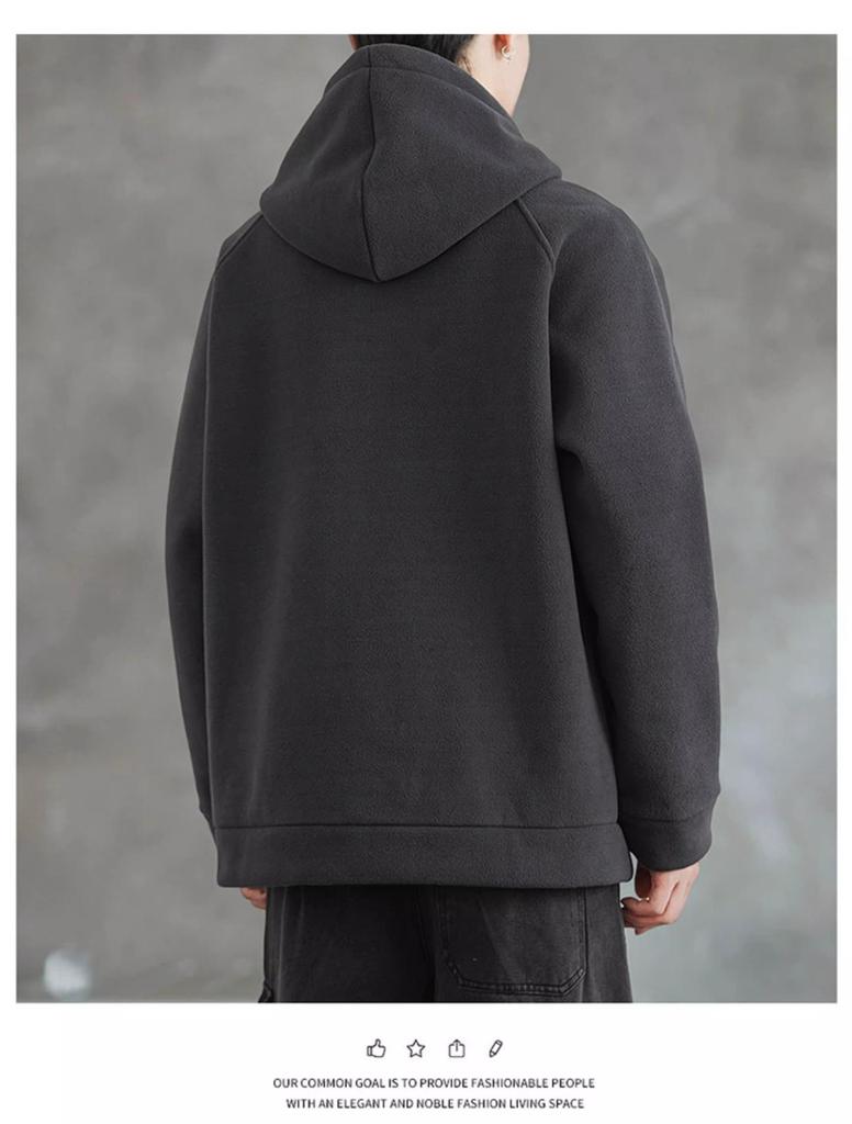 Men's Thick Fleece Hooded Jacket 2025 - Korean Style Winter Casual Fashion Hoodie