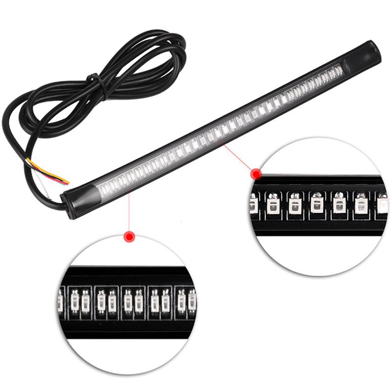 48 LED Universal Flexible Motorcycle Light Strip Tail Brake Stop Light Turn Signal Light