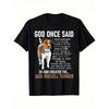 Humorous Jack Russell Terrier T-Shirt for Men - Loose-Fitting Black Tee Featuring Jack Russell Terrier & 'God Created JT' In White Text - A Comical