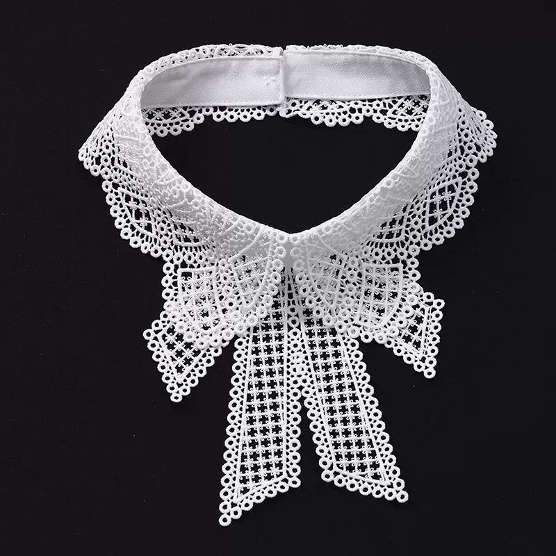 Fashion Lace White Fake Collar Women Detachable Collars for Women Black Lapel False Collars Woman Tie Clothes Accessories