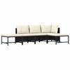 VidaXL Garden Furniture Set 5 Pcs with Cushions Black Wicker