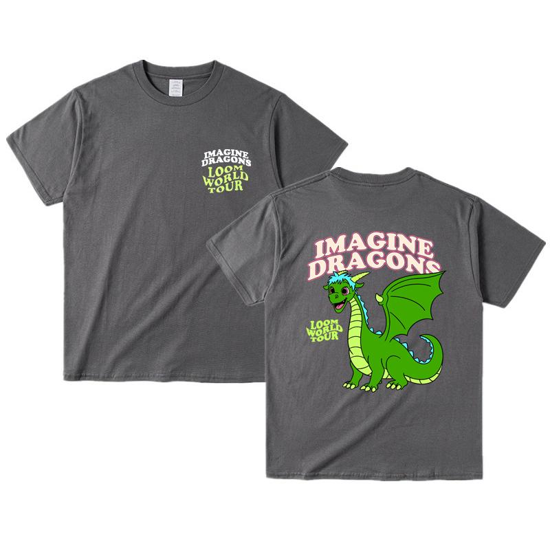 

2025 Концертний футболка з коротким рукавом Imagine Dragons для чоловіків і жінок Рок Вуличний бавовняний принт Парна ТОП якість S