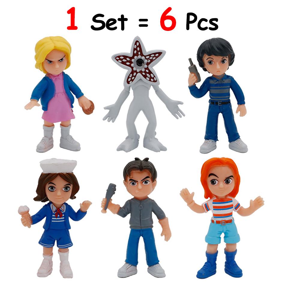 

6Pcs/Set Latest Stranger Q Version Things Anime Action Figures Collection PVC Monster Man-eating Flower Anime Figures Decoration Model Toy