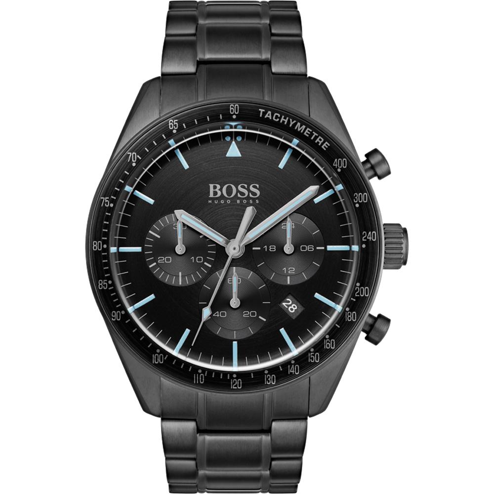BOSS Trophy Black Dial Metal Black Strap Men s Quartz Watch 1513675 чёрный