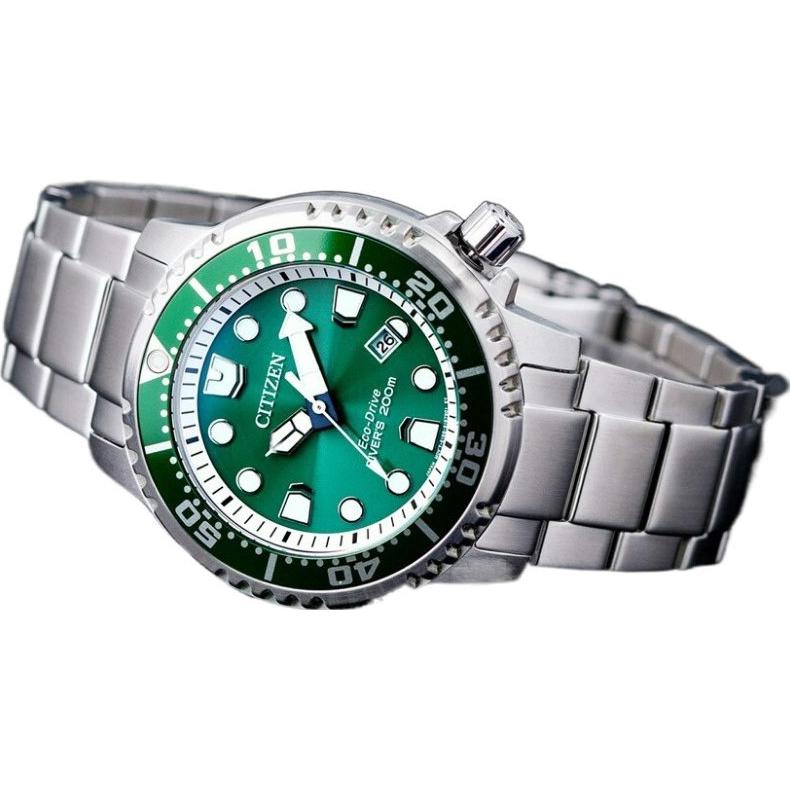 Citizen Promaster Light Powered Quartz Movement Stainless Steel Strap Watch Men's Watches Green BN0158-85X
