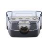 Automotive Sound Wiring Junction Box Power Distribution Unit with One 0GA Input and Four 4GA Outputs Including Adapters