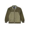 Colorblock Pocket Canvas Cargo Jacket Couple Style Grass Green Men's 10022907-A01