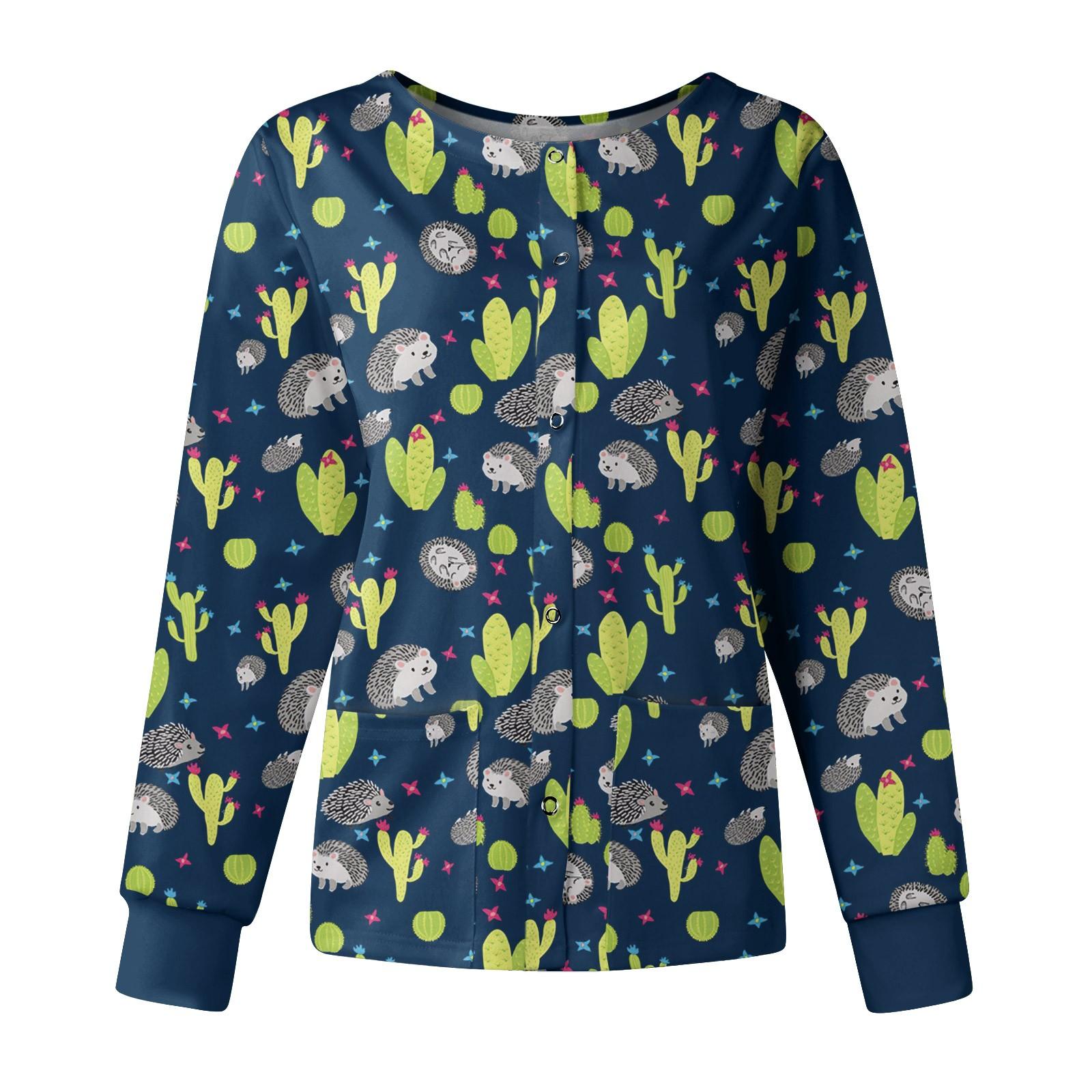 

Женские топы с длинными рукавами и карманами, рабочий воротник-стойка, однобортный защитный комбинезон, куртка, топ XXXXXL темно-зеленого