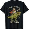 Lord Raccoon On Dinosaur Fantasy Humor T-Shirt - Fun Graphic Tee