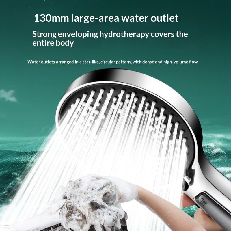 High Pressure 5-Mode Shower Head One-Key Stop Water Handheld Boost Showerhead With Powerful Spray High Quality Bathroom Shower
