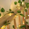 USB Artificial Vine Wedding Fairy Lights Christmas Tree Garland Light Flower Green Leaf String Lights Home Decor