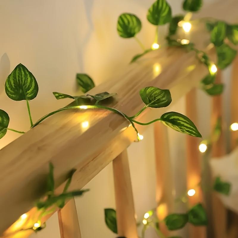 USB Artificial Vine Wedding Fairy Lights Christmas Tree Garland Light Flower Green Leaf String Lights Home Decor