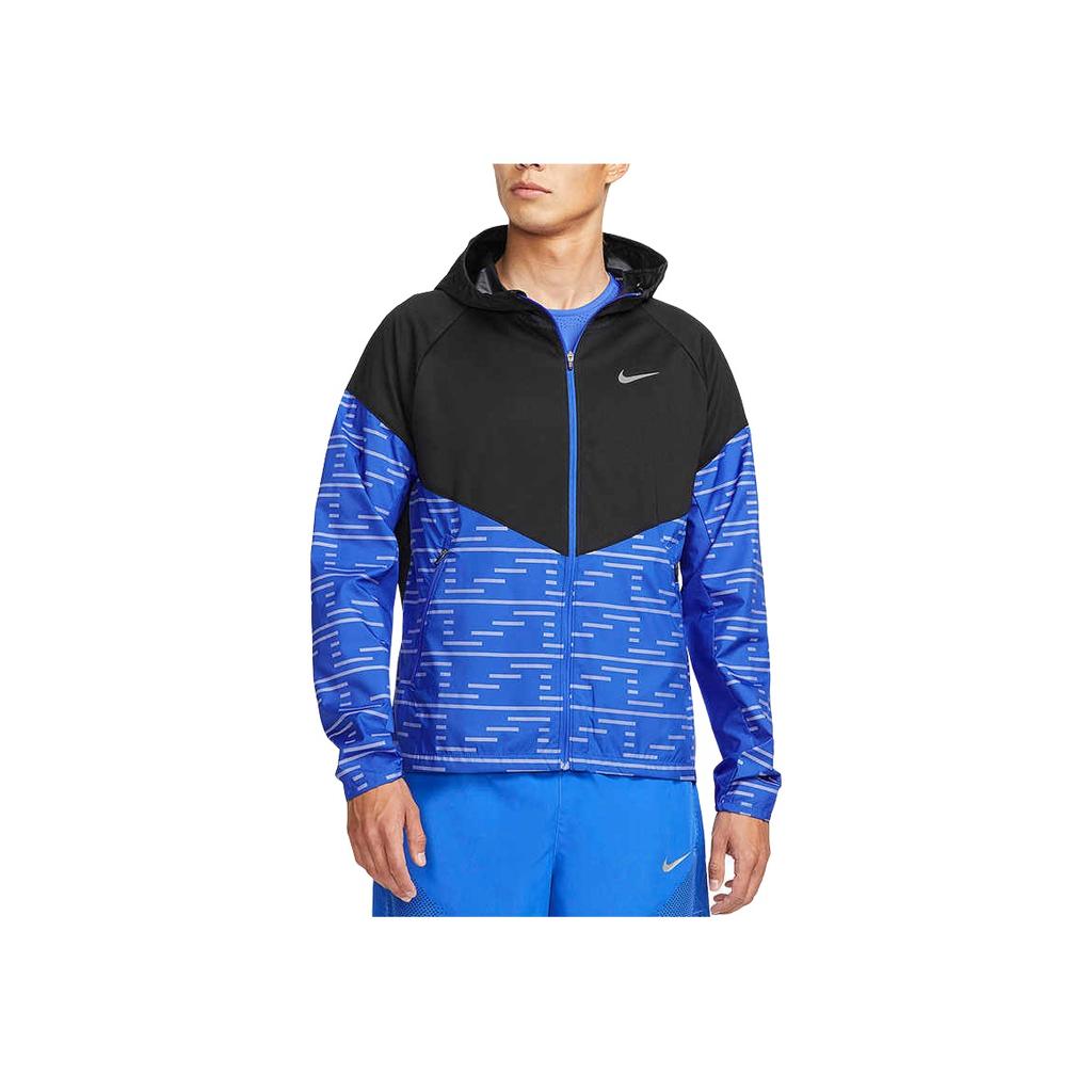 Nike Giacca da Corsa Unisex Therma-Fit Miler Repel Run Division con Cappuccio e Zip con Logo Nero Blu DD6103-011