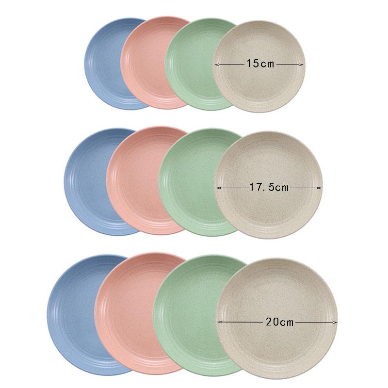 18cm Round Wheat Straw Plate for Snacks, Fruit, and Dining Table Use