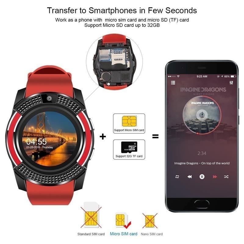 Wireless Smart Watch Bluetooth Reminder Monitor Anti-lost Camera for IOS Android