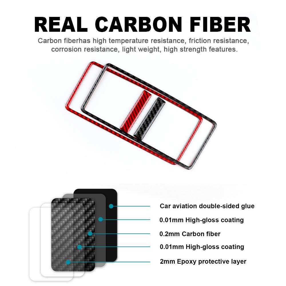 Real Soft Carbon Fiber Sticker For Chrysler 300 300C For Dodge Charger Magnum 2005 2006 2007 Car Rear Outlet Frame Interior Trim