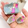 1/3Pcs Flower Small Shark Clip Set Acrylic Cartoon Capybara Hair Clip Miss Hippo Hair Claw  Girls