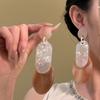 Silver needle acrylic geometric earrings exaggerated stud earrings versatile earrings design sense niche