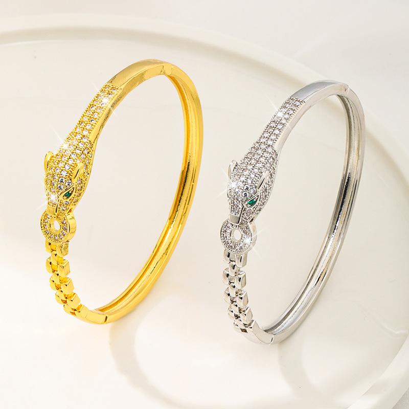 High-end Temperament Copper Real Leopard Bracelet Fashionable Versatile Bracelet