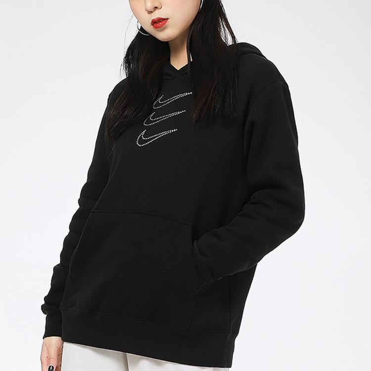Nike Fleece-Lined Hoodie Pullover Women Tops Black DH1412-010