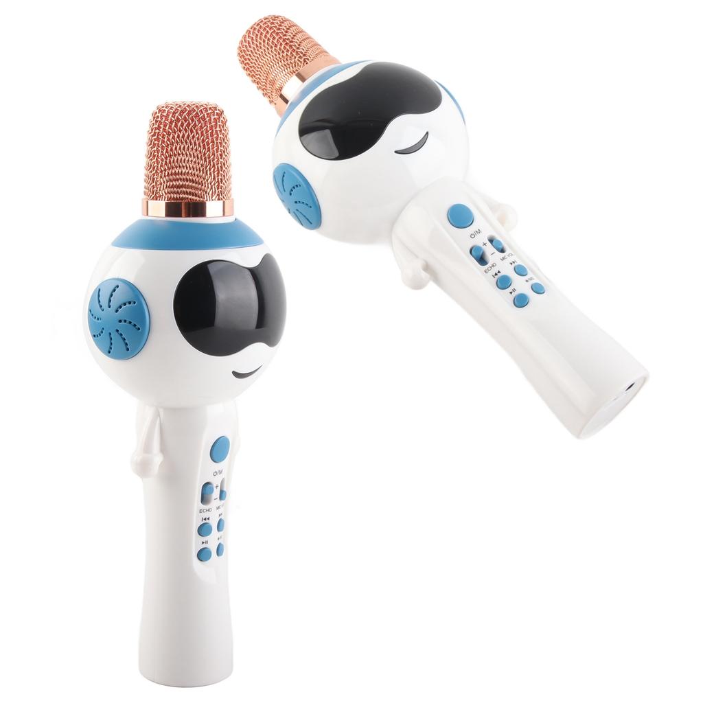 Bluetooth Microphone Children"s Wireless Microphone with Sound Mode Intelligent Function Blue