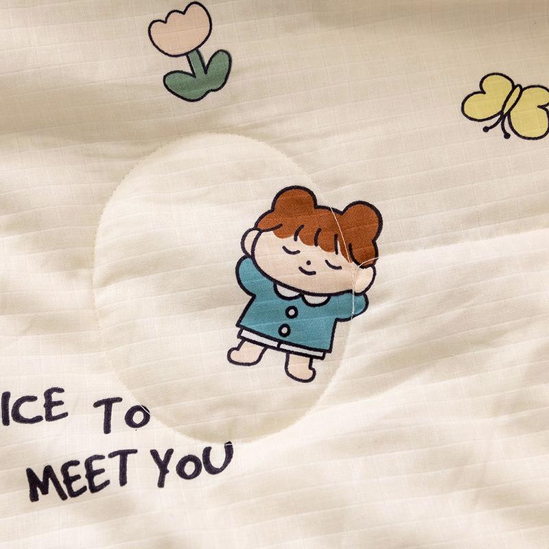 New Waffle Yarn Cotton Children's Summer Quilt Double Layer Yarn Airable Cover