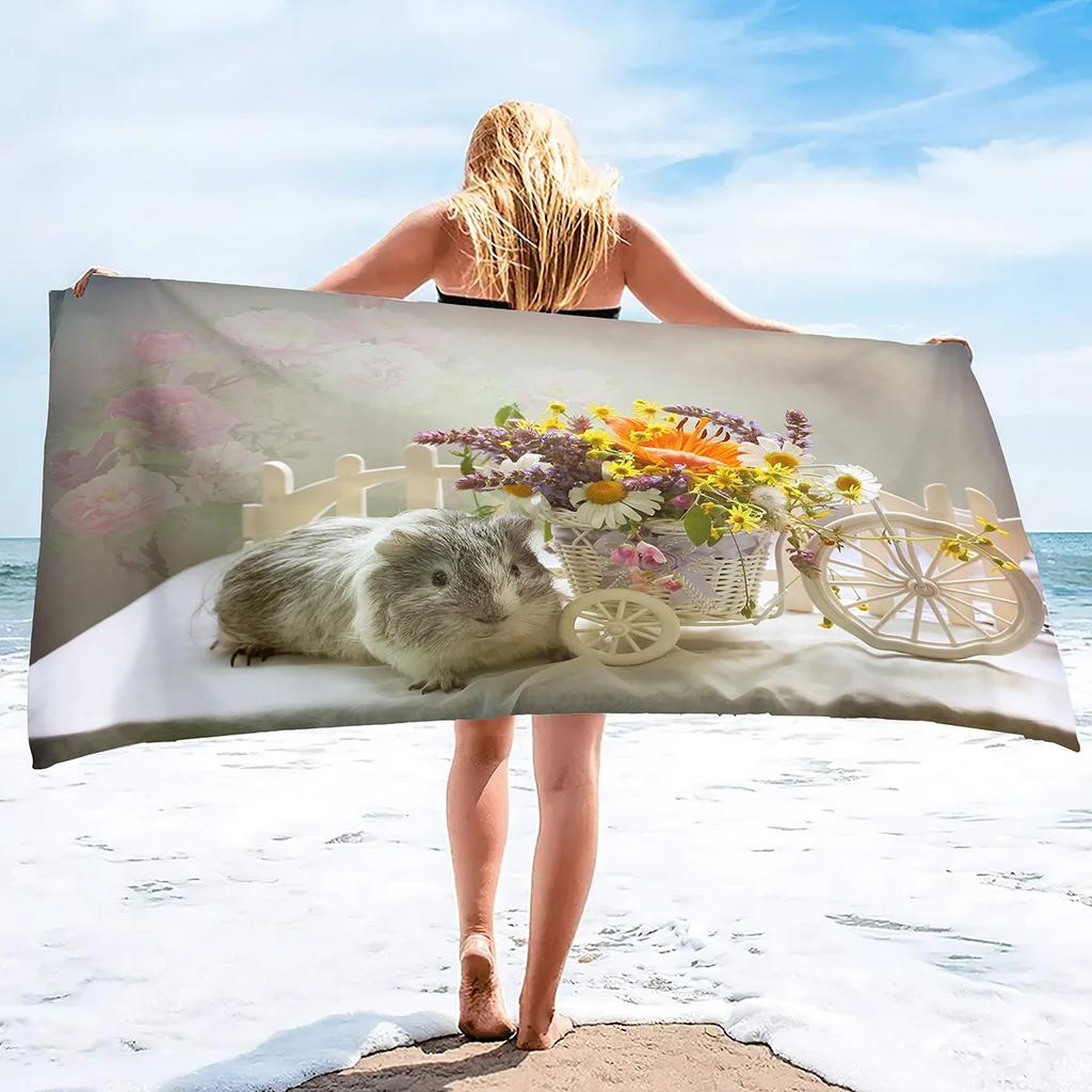 Guinea Pig Super Soft Beach Quick-Drying Bath Towel Large Absorbent Towel Blanket Suitable for Outdoor Travel Camping Swimming