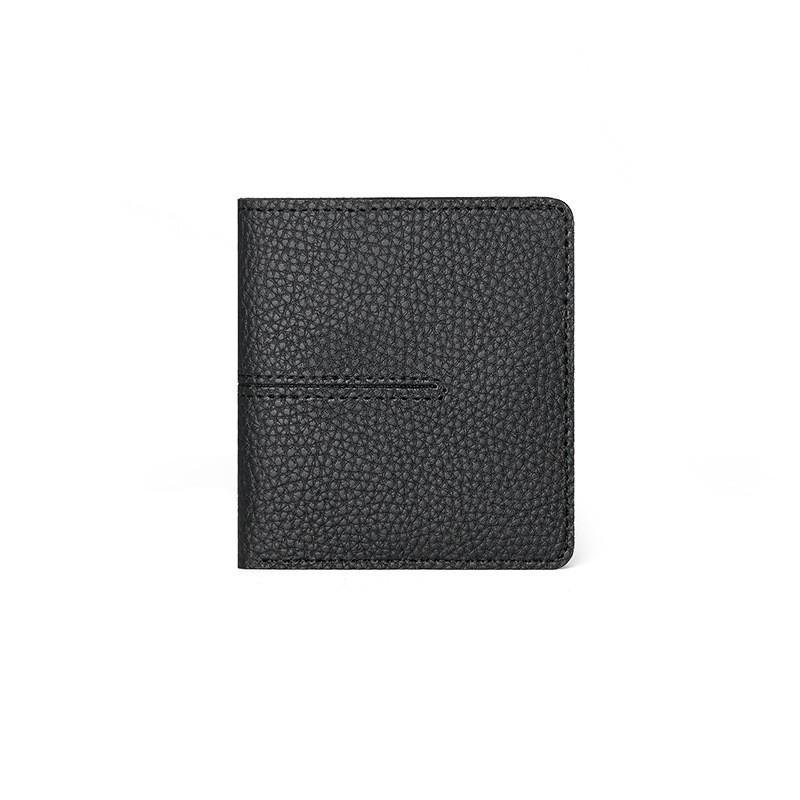 Slim 2-Fold PU Leather Wallet Women With Stitched Detail Multi-Card Slots Snap Lightweight Minimalist Design