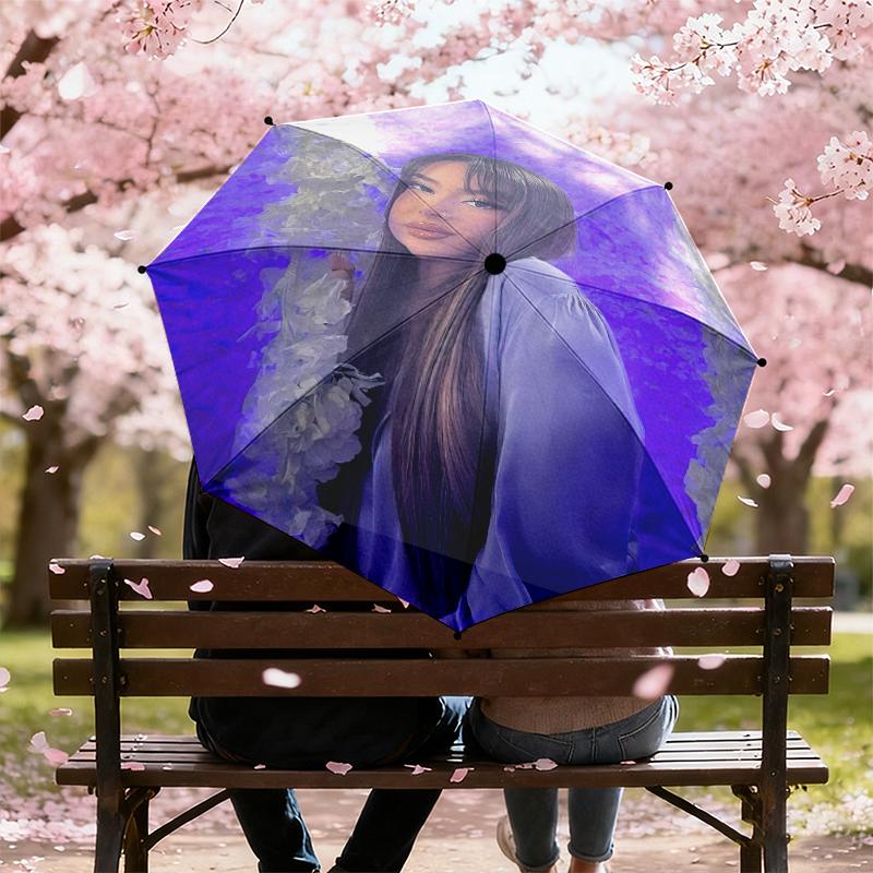 1pc Ayliva's Personal Photobook Umbrella Portable Folding Umbrella Iron Frame Hole Bone Structure Outdoor Home Umbrella