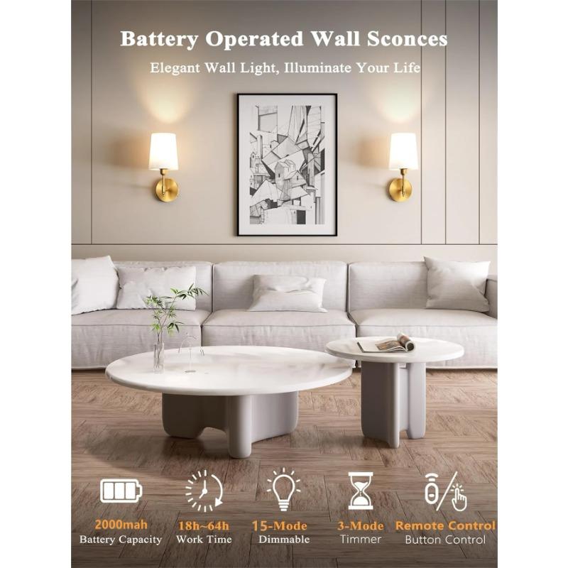 Wireless Rechargeable Battery Powered Wall Light, 4000 Mah, Dimmable, Removable Bulb and Remote, 15 Colors Wireless Wall Light