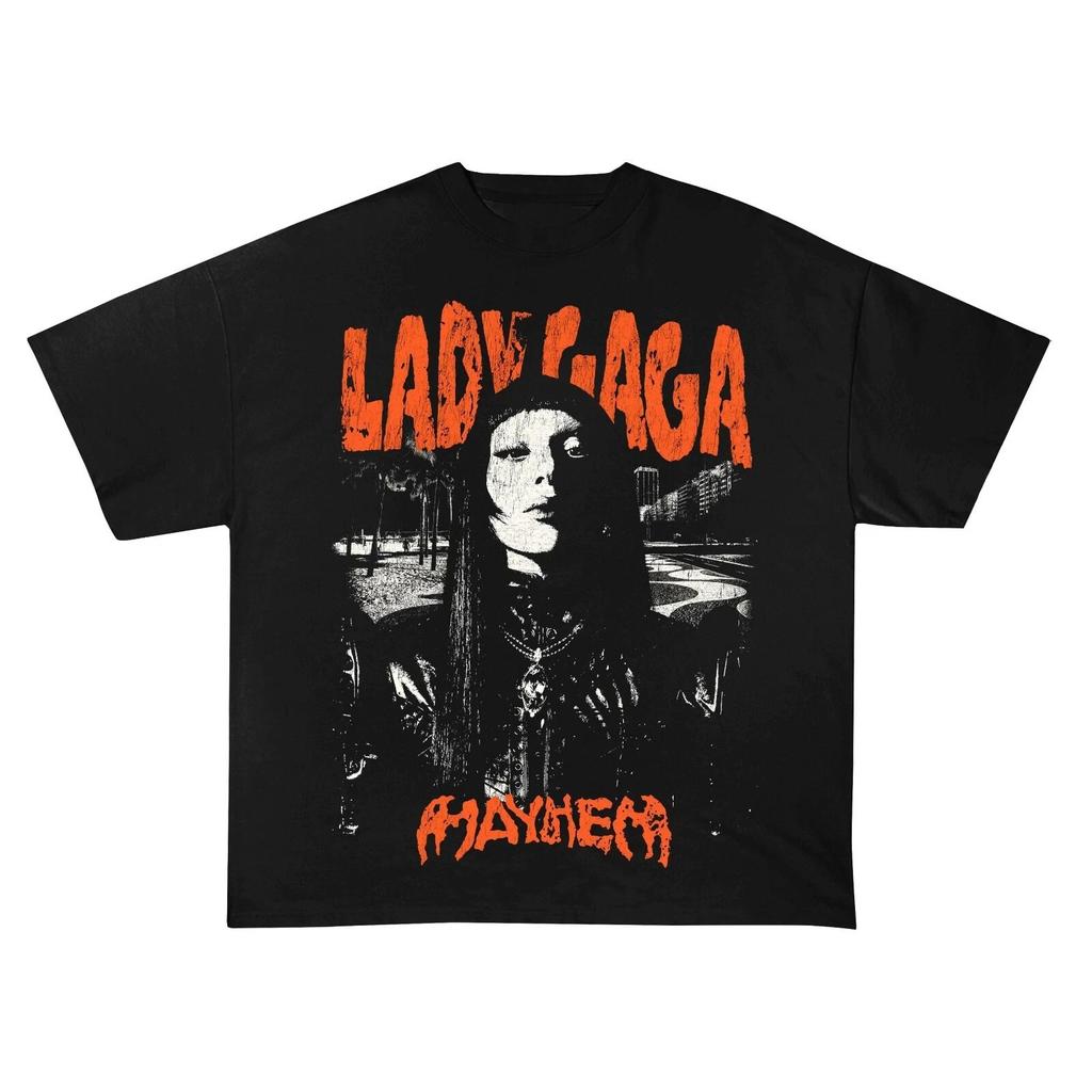 Women's Cotton Crew Neck Lady Gaga Mayhem Album Lady Gaga The Mayhem Ball Tour 2025 T-shirt