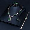 Chain European and American Crystal Gemstone Collarbone Chain Personalized Earrings Bracelet Ring Four-piece Set Sweater Chain