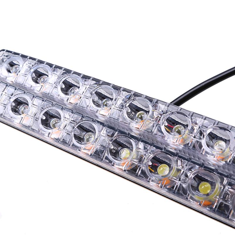 DRL LED Car Daytime Running Lights 6 LED Auto Fog Light 9 LEDs White Yellow Turn Signal Lamp Driving Foglamps