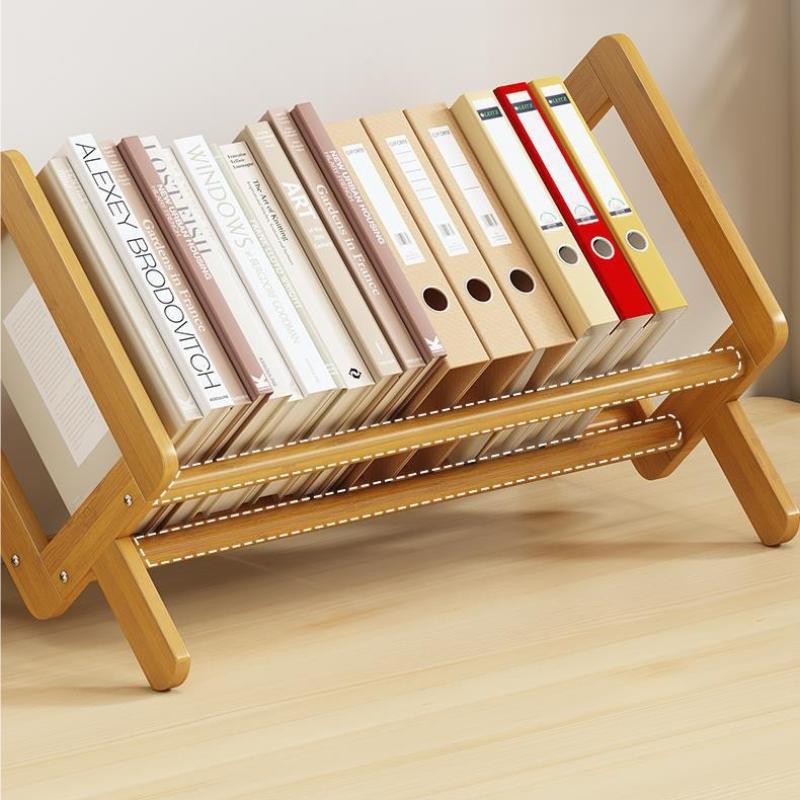 Multi-shelf Bookcase Storage Shelf Desktop Bookshelf Home Living Room Small Decoration Bamboo Decorative Shelf Desk