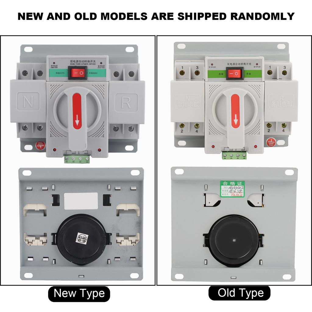1pc Automatic Transfer Switch 220V 63A 2P Mini Dual Power Automatic Transfer Switch Circuit Breaker
