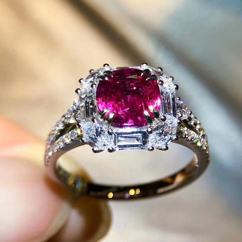 

SACE GEMS классический медный сплав Mei красный циркон открытое кольцо женские украшения свадебное обещание вечерние подарок open красный