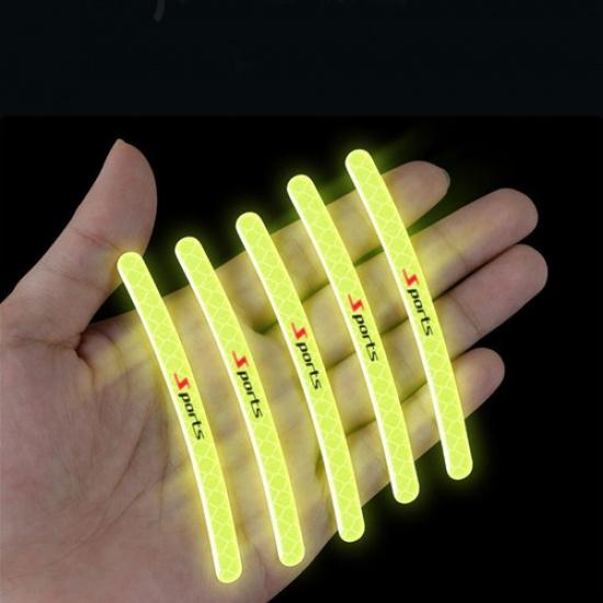 20Pcs Sports Reflective Sticker Wheel Hub Rim Stripe Decal Strip Car Accessories