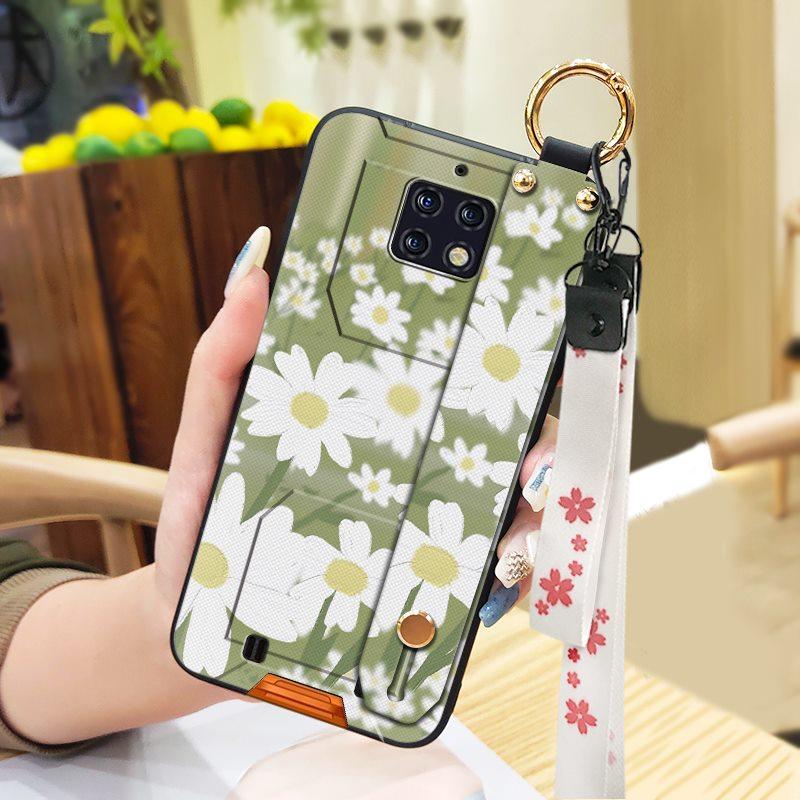 Phone Holder Wristband Phone Case For Oukitel WP6 Oil Painting Soft Case Fashion Design Protective Kickstand Anti-knock