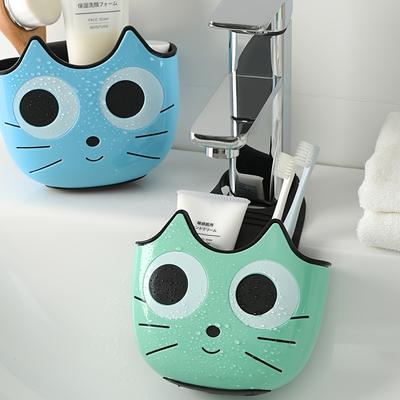 1 pz Cestino da Cucina Pensile Gatto Cartone Animato, Cestino Porta Spugna con Fibbia, Sacchetto Sospeso Scolare, Scolapiatti Pensile per Rubinetto Lavello