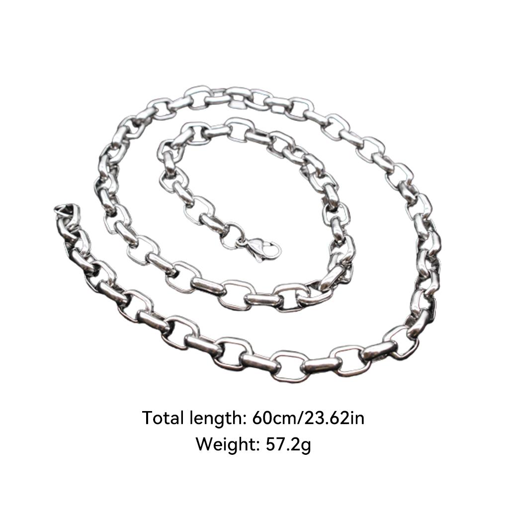Portable Simple Design Modern Style Dancing Hiphop Stainless Steel Necklace Boys Party Banquet Neck Chain Jewelry