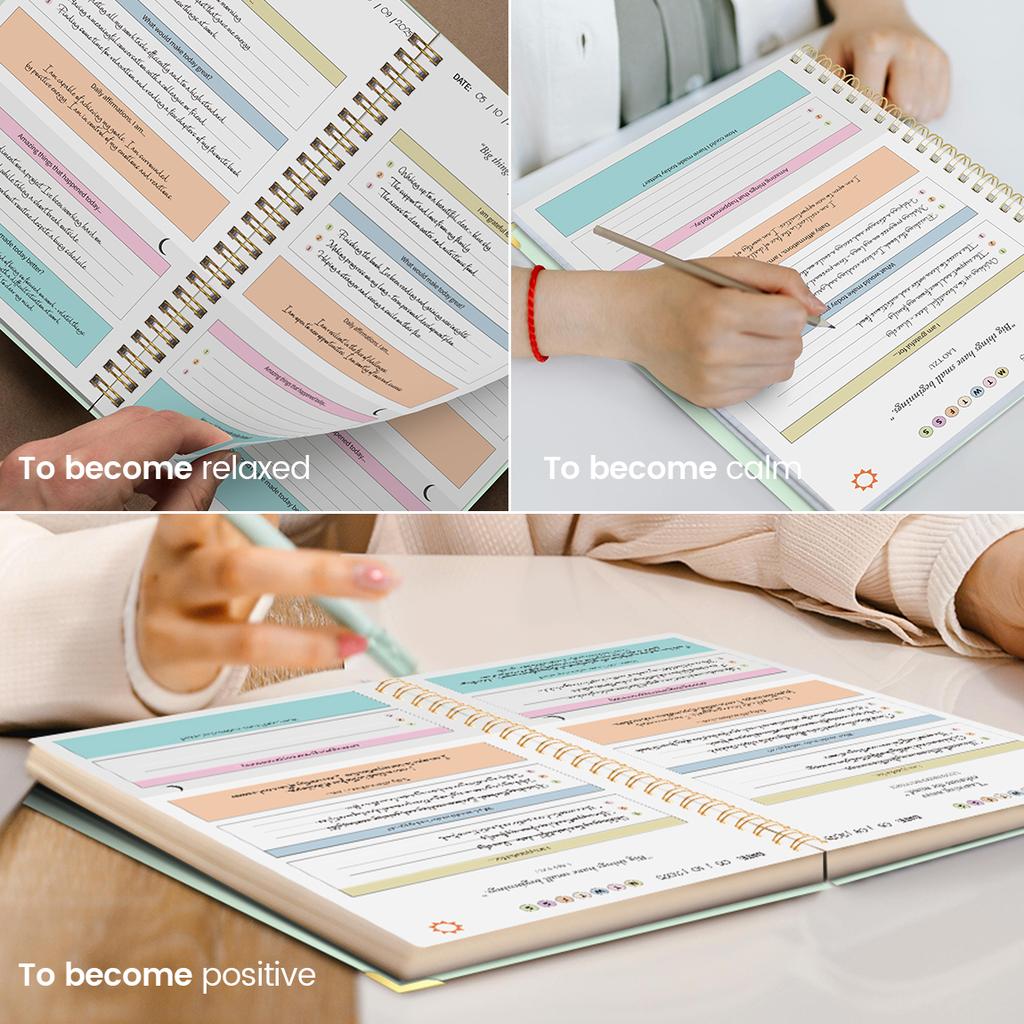 1Pc: Daily Prayer Book Undated Daily Gratitude Planner Full-Color Interior Pages Hardcover With 2Pc Quote Stickers