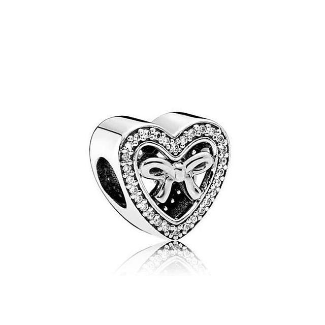 Nový Popcorn You And Me Lover Bow Family House Diy Beadfit Charms Stříbrný 925 náramek Diy Dámské originální korálky Šperky