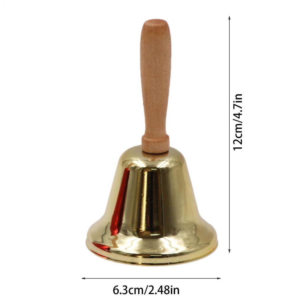 Festive Attention Christmas Hand Bell Wooden Handle Kindergarten Kids Christmas Jingle Ring Xmas Decorations Christmas Bells