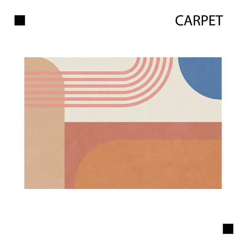 Nordic Modern Minimalist Living Room Carpet Abstract Non-slip Luxury Bedroom Rug Home Decoration Fluffy Square Vortex Mat