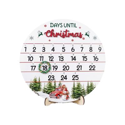 Calendário de Contagem Regressiva de Natal de Madeira Amigo do Usuário Atividade Interativa para Crianças Ornamento de Mesa Para Decorações de Festival