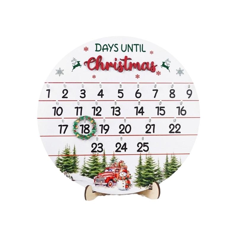 

User Friendly Wooden Christmas Countdowns Calendar Interactive Kids Activity Desk Ornament For Festival Decors 1