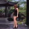 Miniature Woman Figurine 1/18 Scale Resin Cheongsam Style Female Ornament for Display